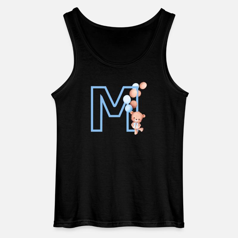 Buchstabe M Blauer Bär - Gildan Männer Tank Top - Schwarz