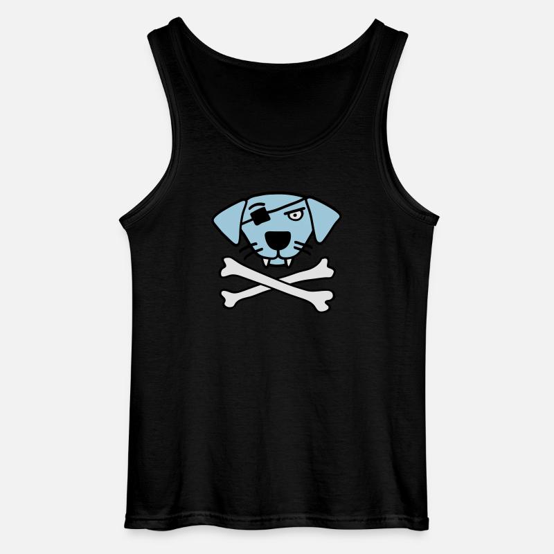 pirate_dog_042013_a_3c - Gildan Männer Tank Top - Schwarz