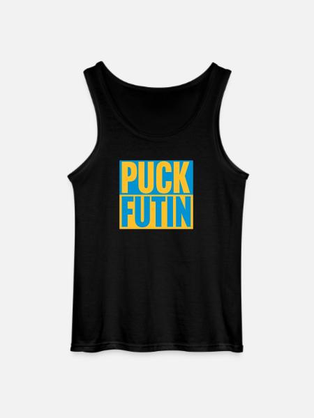 puck futin logo design - Gildan Men’s Tank Top - black