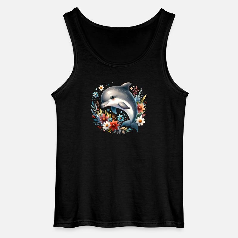 Dolphin - Gildan Men’s Tank Top - black