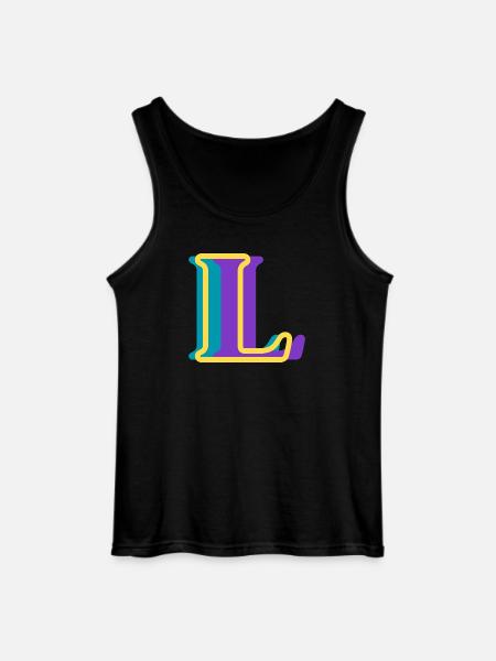 Mehrfarbiger Buchstabe l - Gildan Männer Tank Top - Schwarz
