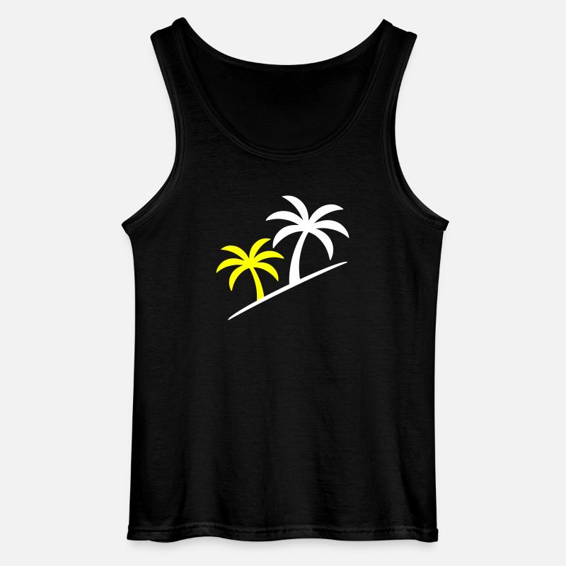 Palmen Symbol Strand - Gildan Männer Tank Top - Schwarz