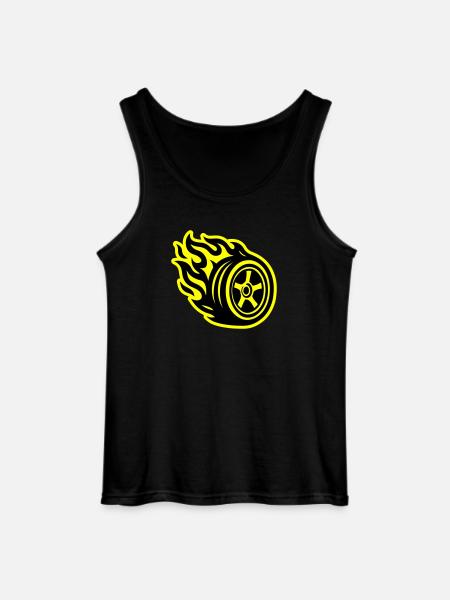 Tire Flame Car - Gildan Men’s Tank Top - black