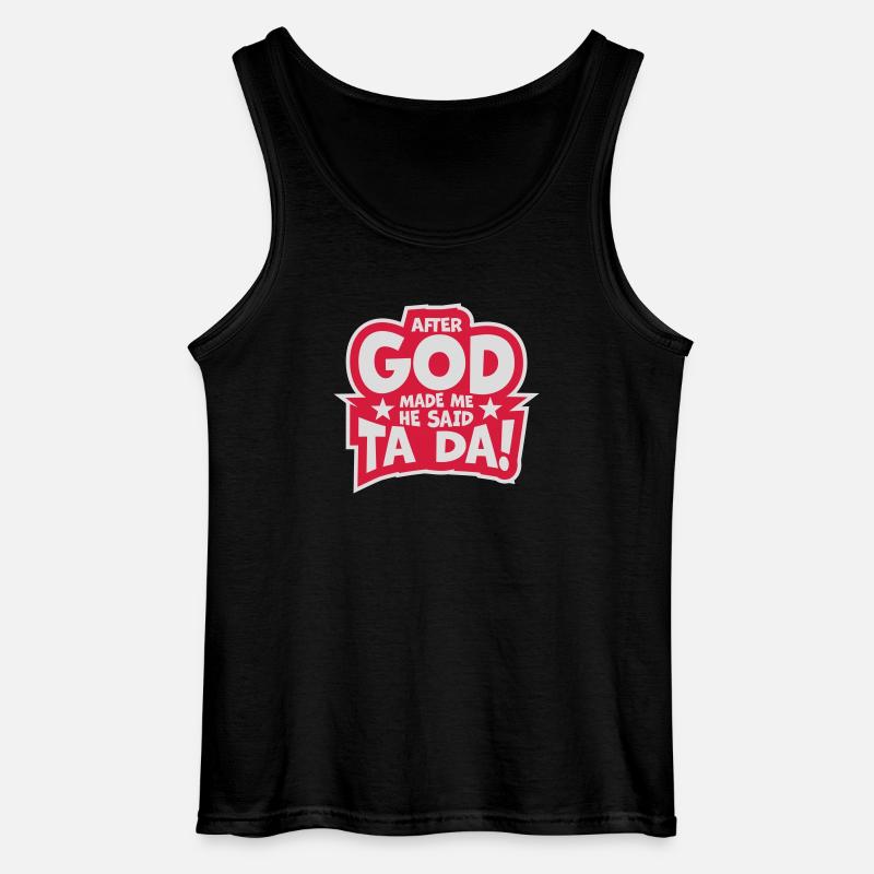 after god made me - Gildan Männer Tank Top - Schwarz