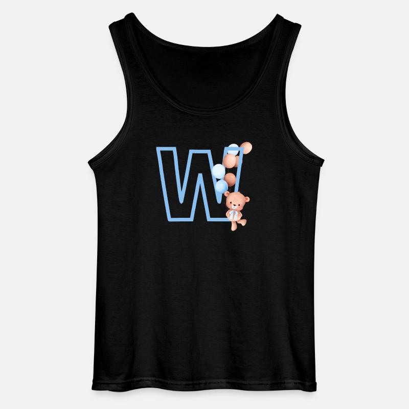 Buchstabe w Blauer Bär - Gildan Männer Tank Top - Schwarz