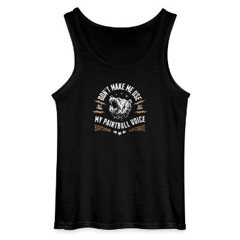 Zwinge mich nicht, meine Paintball-Stimme zu benutzen, Bärengebrüll - Gildan Männer Tank Top - Schwarz - Vorne - AI Model Male 185 dark (185cm)