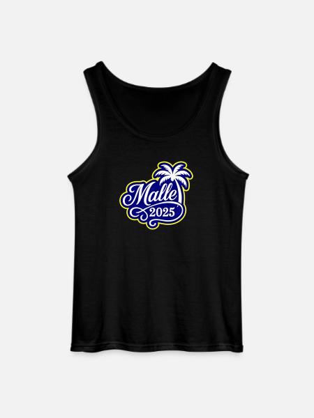 Malle 2025 Palm Tree - Gildan Men’s Tank Top - black