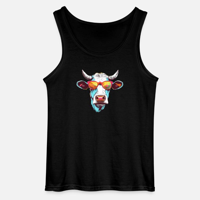 Mima, die bebrillte Kuh - Gildan Männer Tank Top - Schwarz