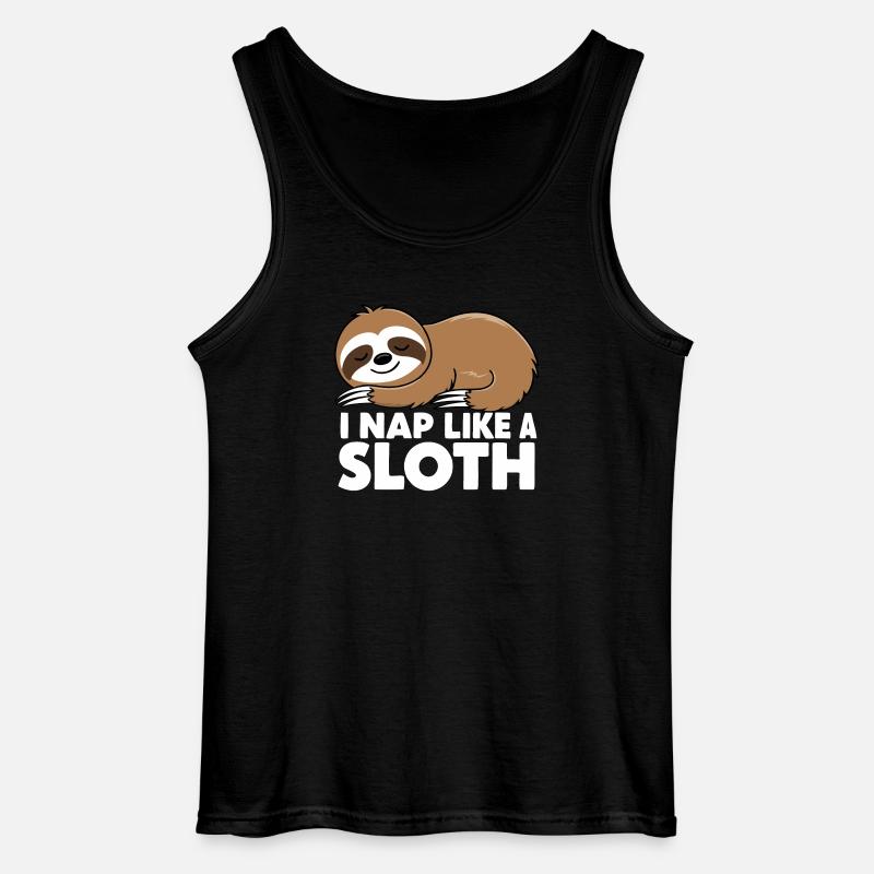 Sloth Sloths Sleeping Lazy - Gildan Men’s Tank Top - black