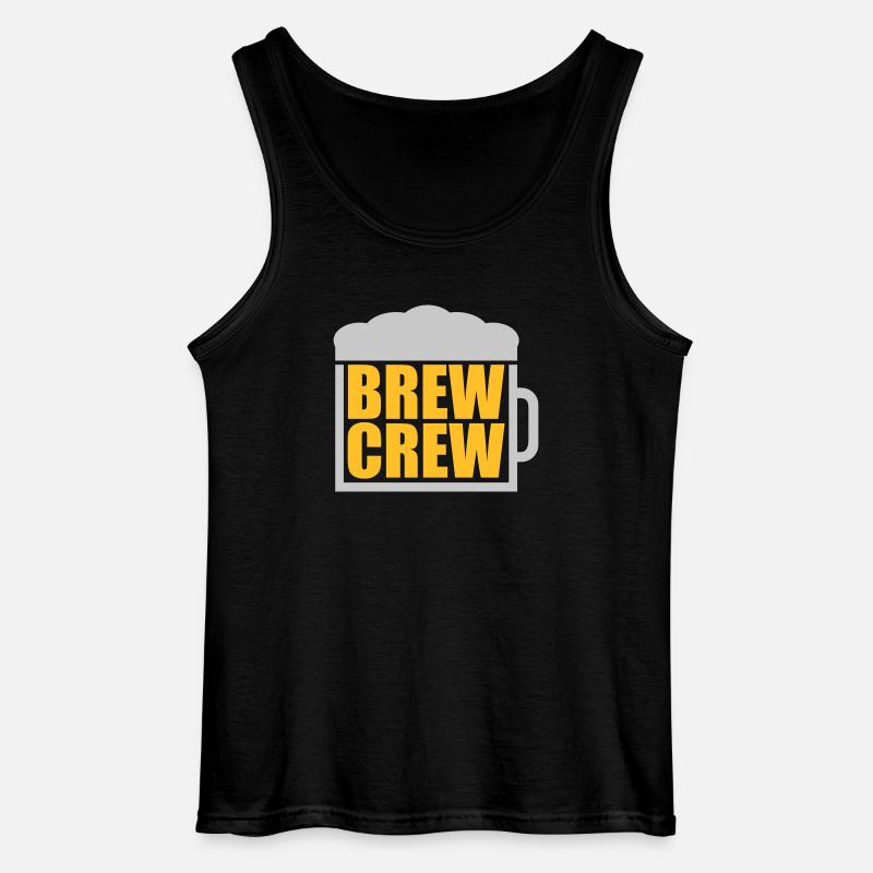 Bierglas Spruch Brew Crew - Gildan Männer Tank Top - Schwarz