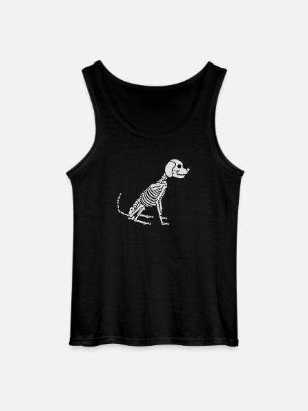 Skeleton Dog Halloween Design - Gildan Men’s Tank Top - black
