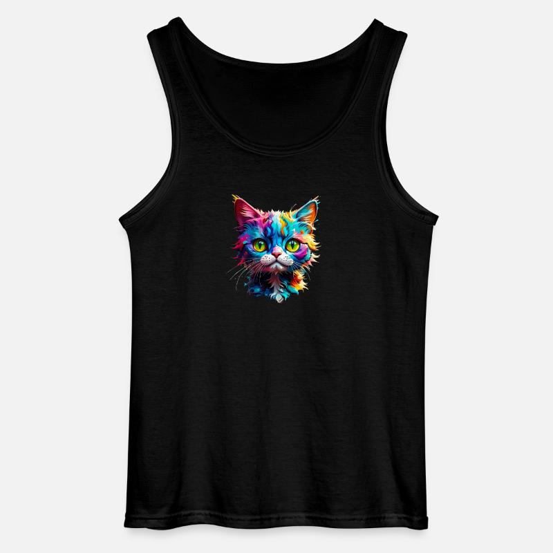 Vorsicht Katze - Gildan Männer Tank Top - Schwarz