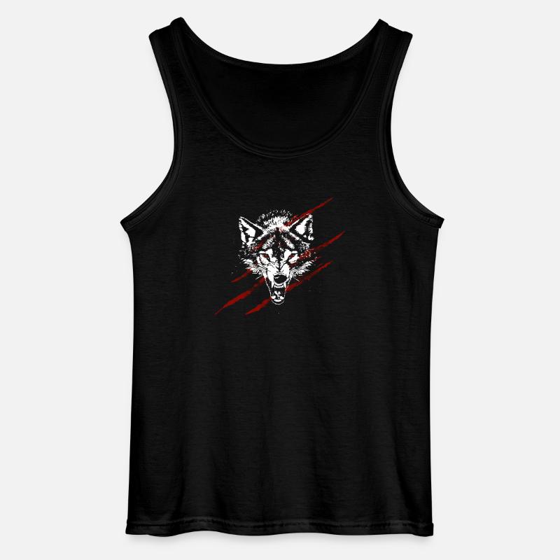 Angry wolf - Gildan Männer Tank Top - Schwarz
