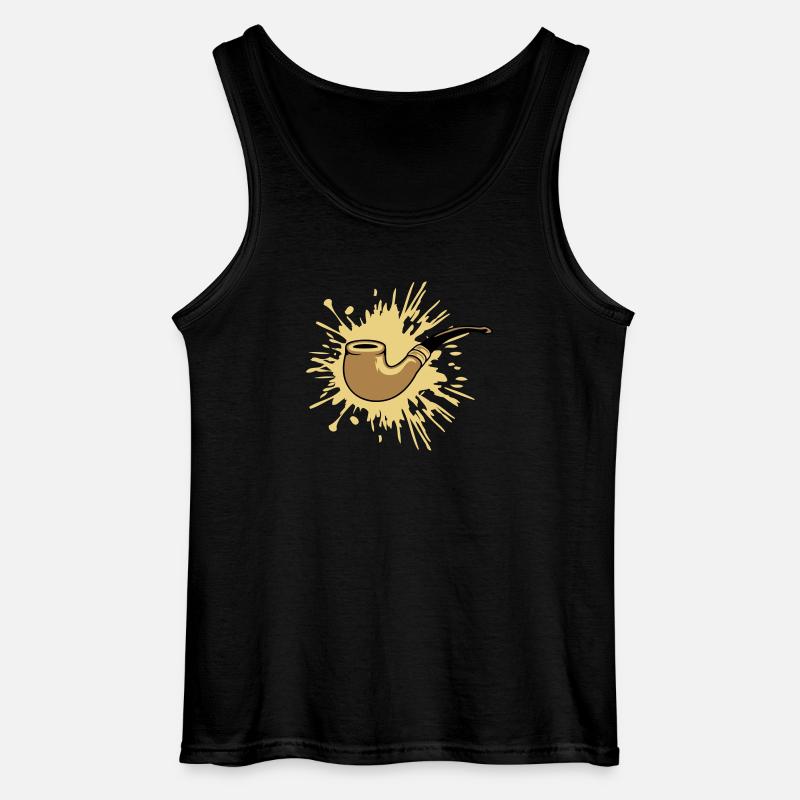 Klecks Tabakpfeife Raucher - Gildan Männer Tank Top - Schwarz