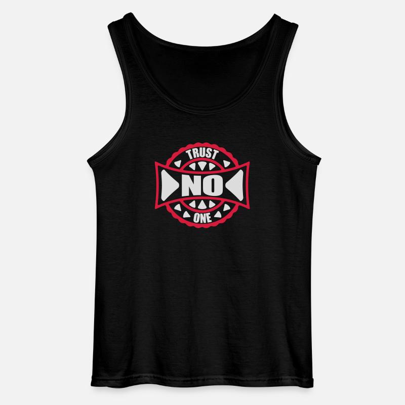 trust no one Zitat - Gildan Männer Tank Top - Schwarz