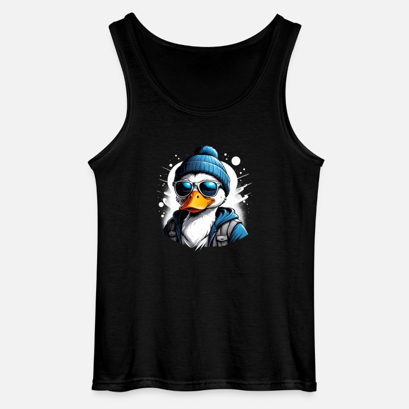 Hispter Ente - Gildan Männer Tank Top - Schwarz
