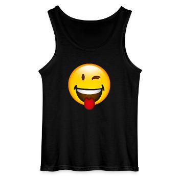 Smiley Grin with Tongue - Gildan Männer Tank Top - Schwarz - Vorne - AI Model Male 185 dark (185cm)