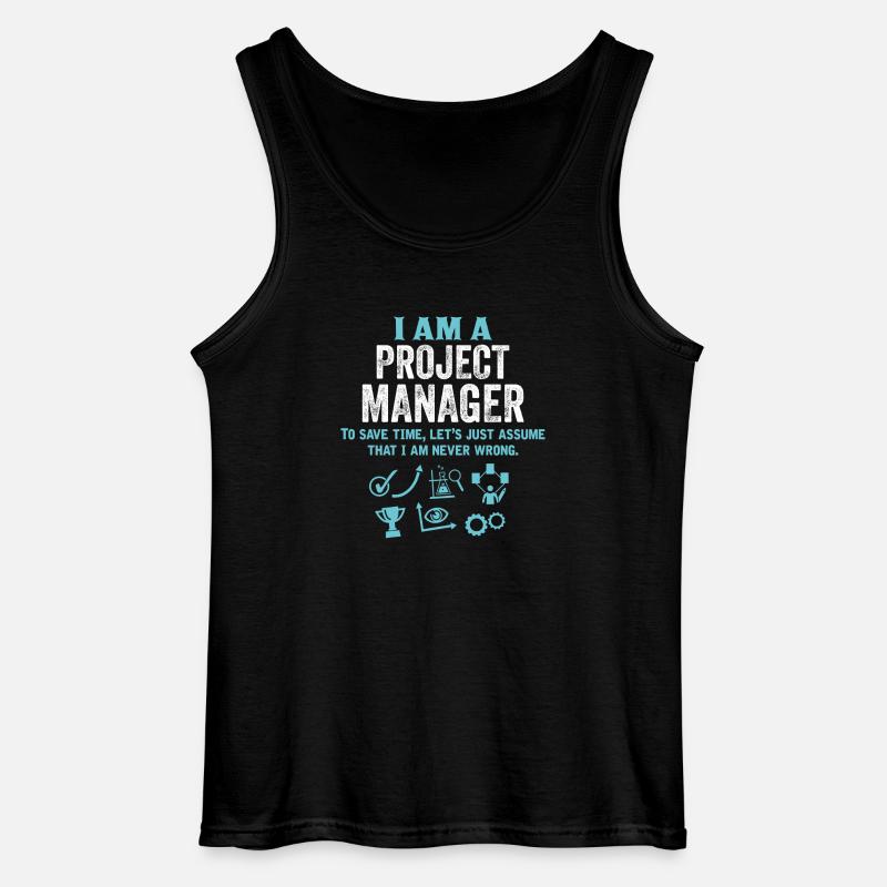 I Am A Project Manager... - Gildan Men’s Tank Top - black