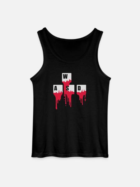 Computer Keyboard Keys WASD - Gildan Men’s Tank Top - black