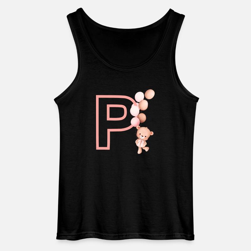 Rosa Bär Buchstabe P - Gildan Männer Tank Top - Schwarz