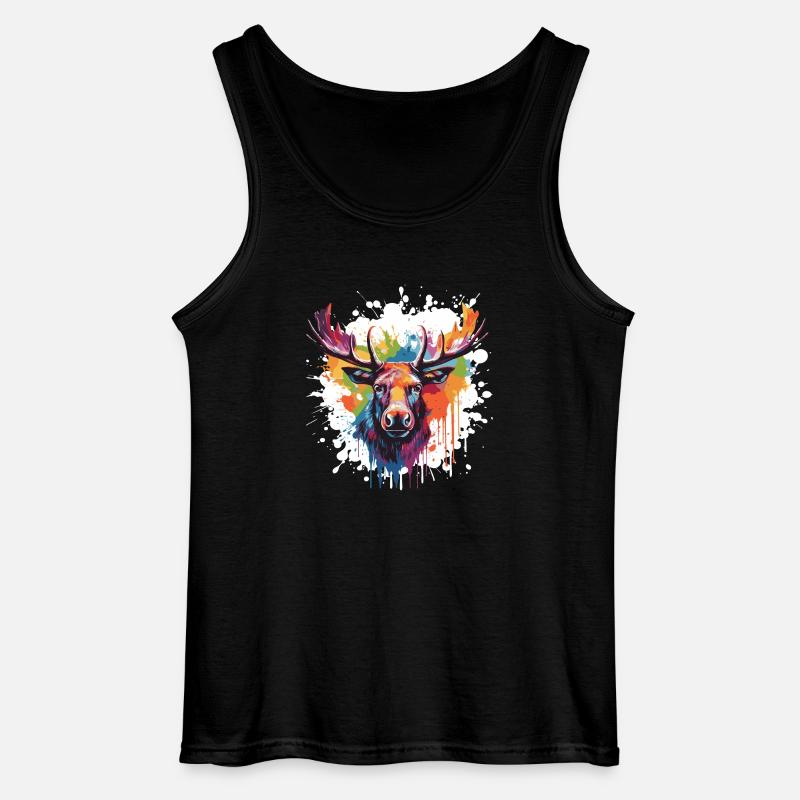 Elch - Gildan Männer Tank Top - Schwarz