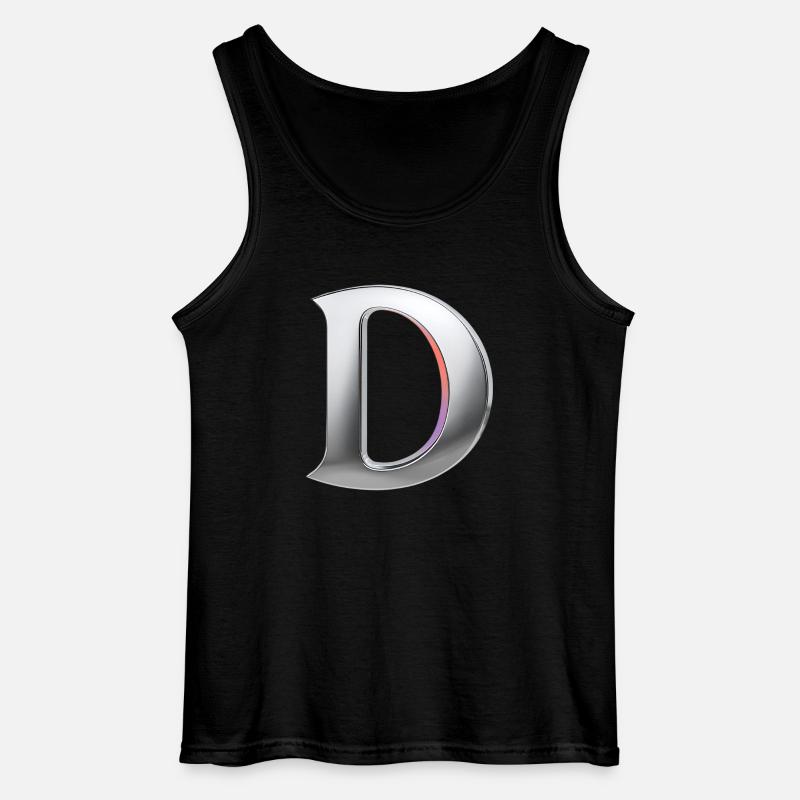 Chrome ,, D " Metallic - Gildan Männer Tank Top - Schwarz
