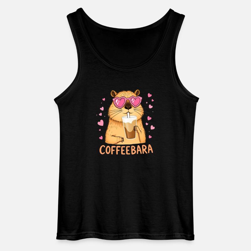 Süßes Capybara Coffeebara - Gildan Männer Tank Top - Schwarz