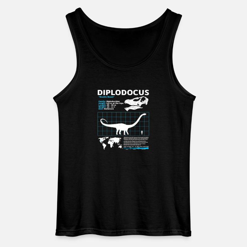Fiche technique du Diplodocus - Débardeur Gildan Homme - noir