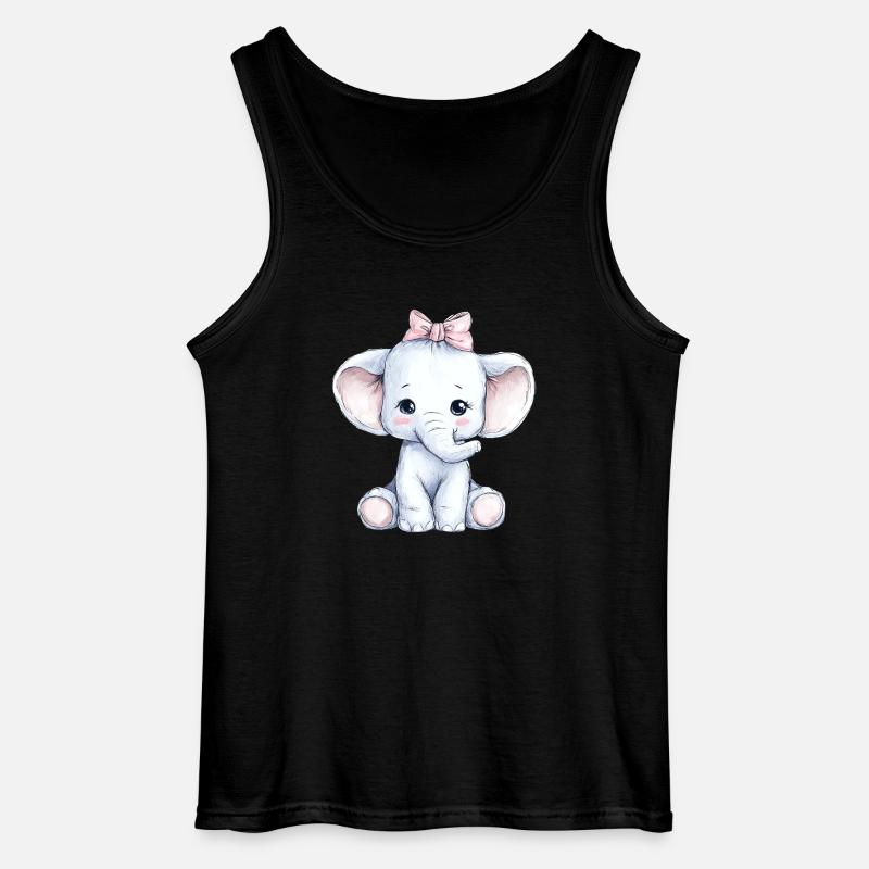 Cute Baby Elephant - Gildan Men’s Tank Top - black