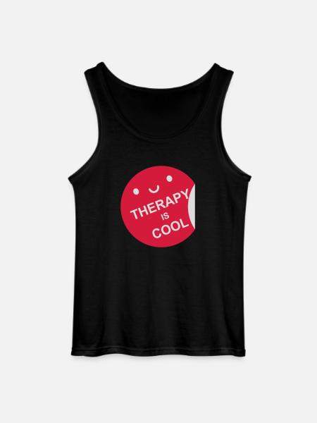 therapy is cool Quote - Gildan Men’s Tank Top - black