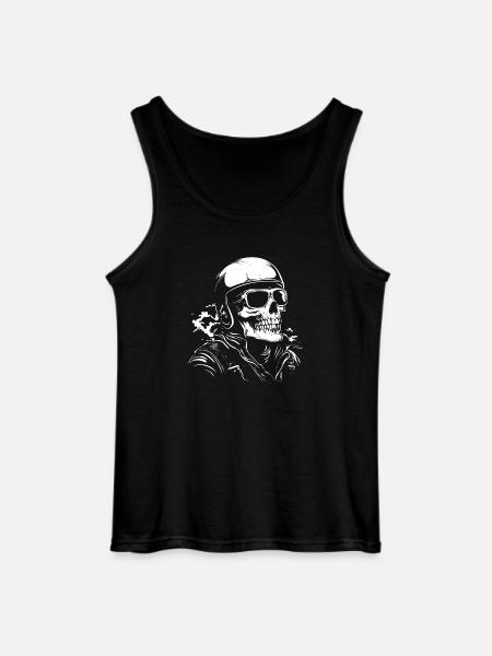 Biker Skull Motorcycle Gift - Gildan Men’s Tank Top - black