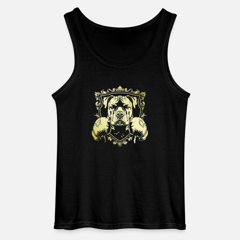 Hund Boxer - Gildan Männer Tank Top - Schwarz