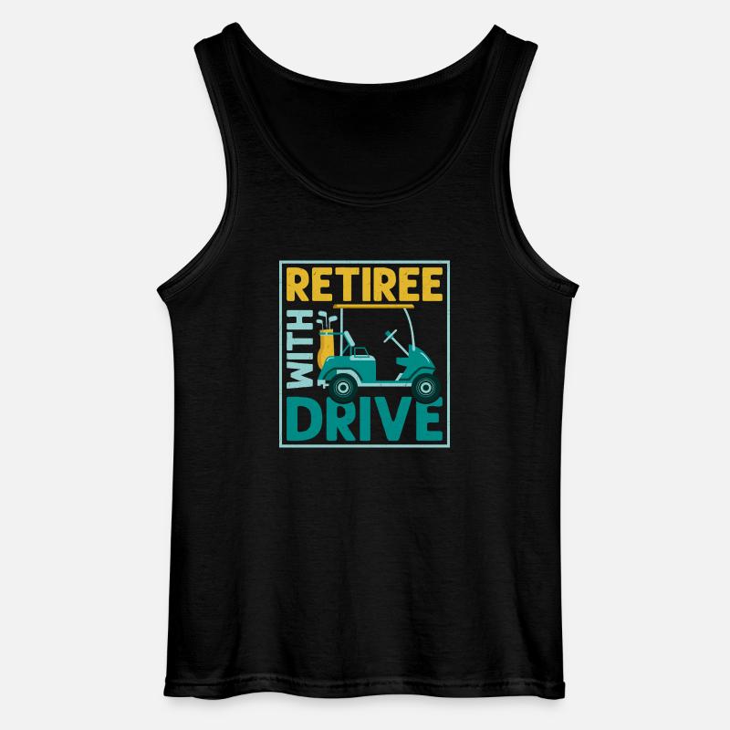 Retiree With Drive Golfer Golf - Gildan Männer Tank Top - Schwarz