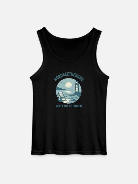Nordseetherapie - Watt hilft immer - Gildan Männer Tank Top - Schwarz