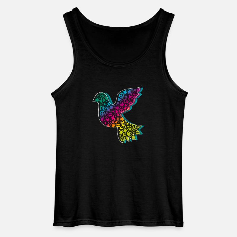 Friedenstaube Verlauf DDP - Gildan Männer Tank Top - Schwarz