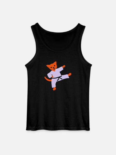 taekwondo cat - Gildan Men’s Tank Top - black