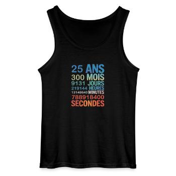 25 Ans de Vie – Un Quart de Siècle en Chiffres - Gildan Männer Tank Top - Schwarz - Vorne - AI Model Male 185 dark (185cm)