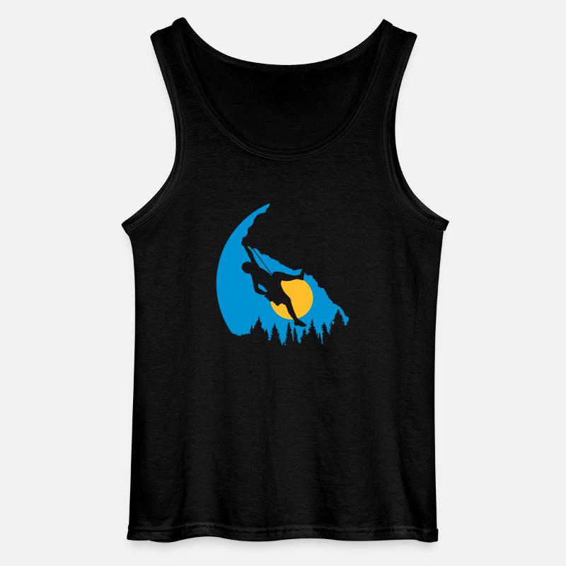 Bäume Sonne Klettern Silhouette - Gildan Männer Tank Top - Schwarz