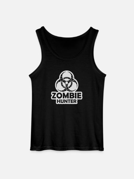 zombie hunter Halloween quote - Gildan Men’s Tank Top - black
