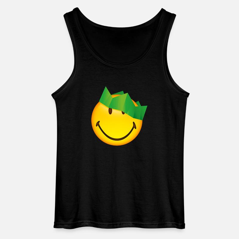 Smiley Green Crown - Gildan Männer Tank Top - Schwarz