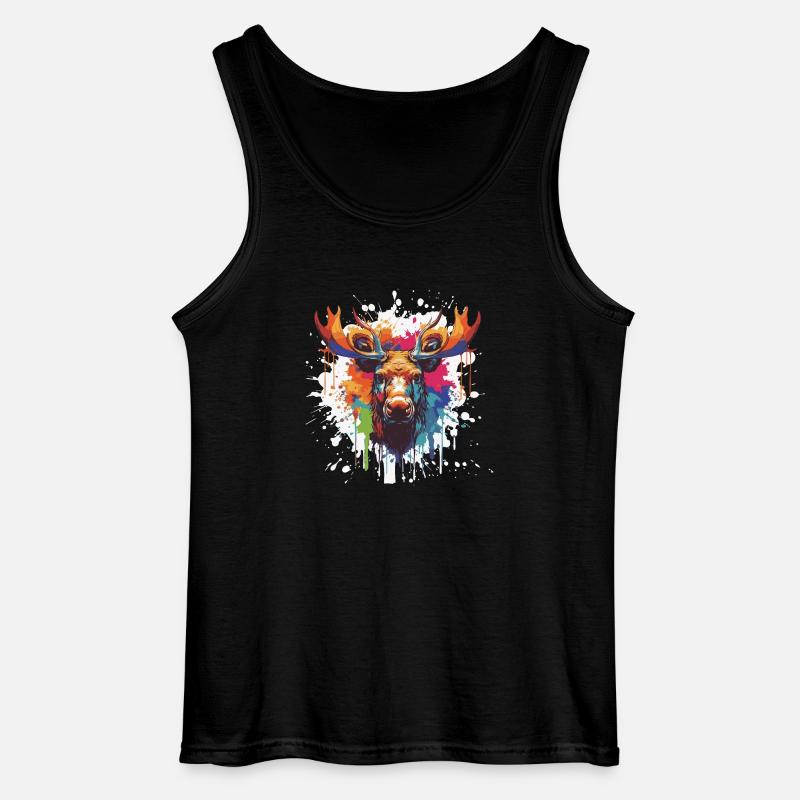 Elch - Gildan Männer Tank Top - Schwarz