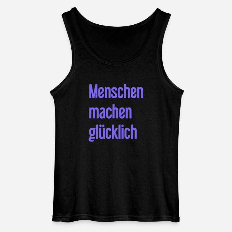 Menschen machen glücklich – Positives Statement - Gildan Männer Tank Top - Schwarz