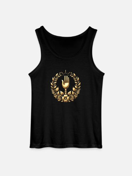 Gourmet Fork Logo - Gildan Men’s Tank Top - black