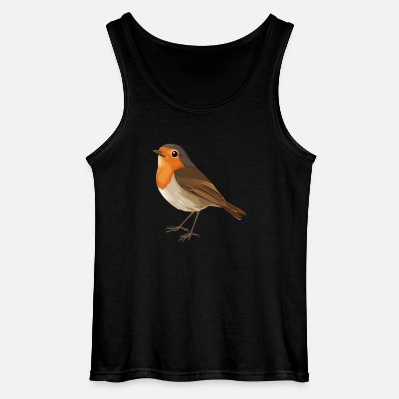 Rotkehlchen - Gildan Männer Tank Top - Schwarz