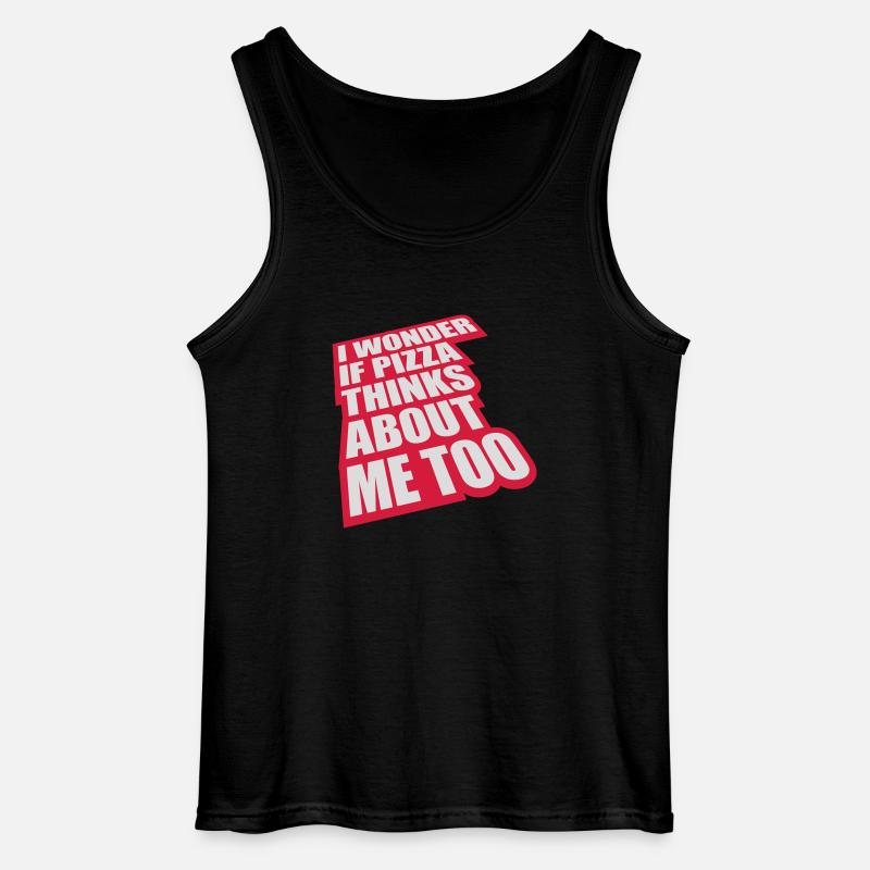 pizza thinks about me - Gildan Männer Tank Top - Schwarz
