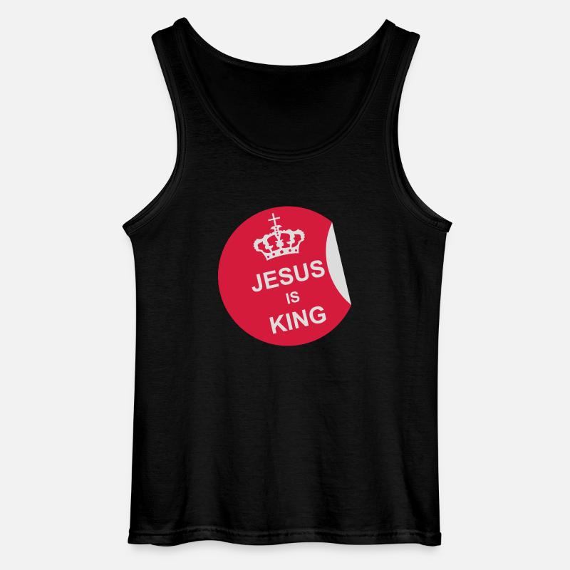 jesus is king Zitat - Gildan Männer Tank Top - Schwarz
