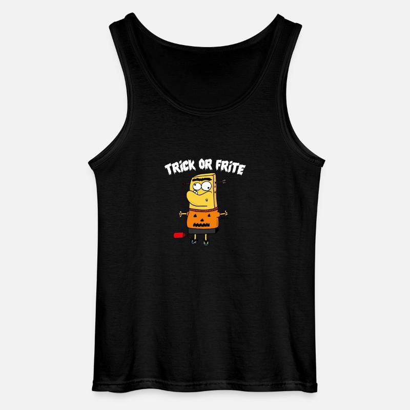 TRICK ODER POMMES WEISS - Gildan Männer Tank Top - Schwarz