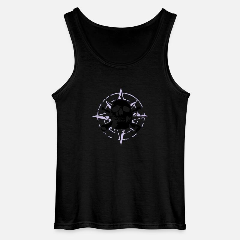 windrose_skull_02_d_3c - Gildan Männer Tank Top - Schwarz