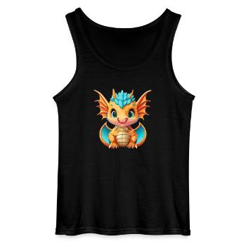 Drachen Blau Orange - Gildan Männer Tank Top - Schwarz - Vorne - AI Model Male 185 dark (185cm)