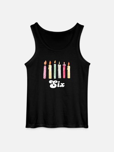 6th Anniversary Candle - Gildan Men’s Tank Top - black